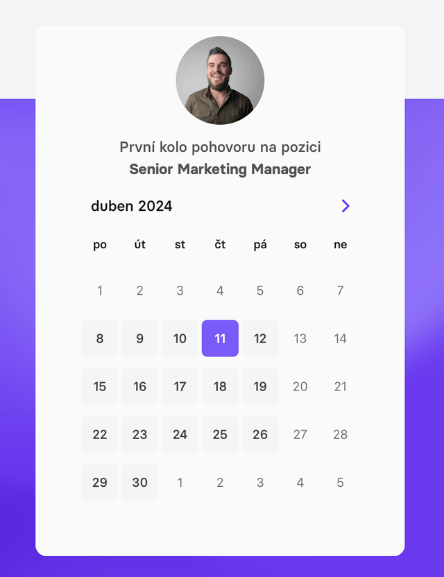 Příklad použití Zaptime pro pohovory.