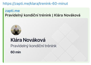 Náhled na událost v aplikaci Telegram