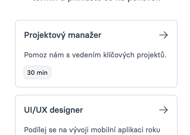 Příklad použití Zaptime pro pohovory.